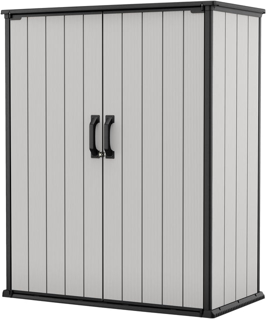 Keter Premier Shed Outdoor Resin Storage Shed with Shelf Brackets for Patio Furniture, Pool