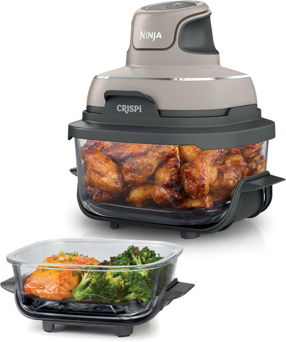 Ninja CRISPi Portable Air Fryer, 3.8L, 4-in-1: Air Fry, Roast, Keep Warm, Recrisp, Space Saving Compact Design