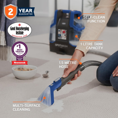 VAX SpotWash Duo Spot Cleaner, For Stains, Spills & Pet Messes, Suitable for Car, Sofa, Upholstery, Compact, Handheld Cleaning Machine Includes Pet Tool & Vax 250ml Solution, CDCW-CSXA.