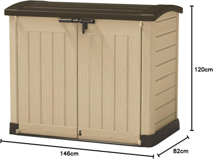 Keter Store It Arc Outdoor Garden Shed, 1200 Litres, Taupe/Beige