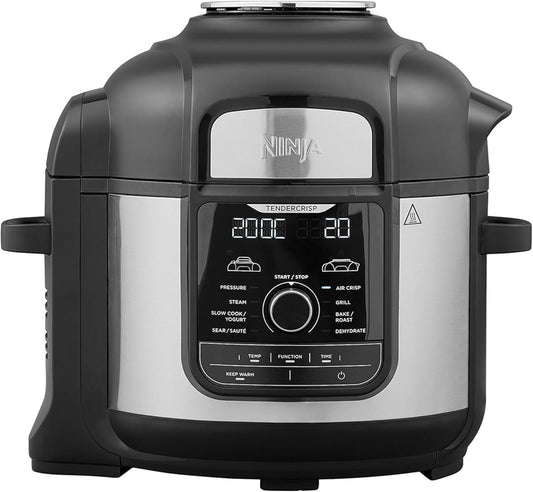 Ninja Foodi MAX Multi Cooker OP500UK 7.5L – 9-in-1 Pressure Cooker, Air Fryer, Grill & Slow Cooker, Black & Steel