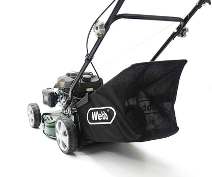 Webb WER460SP 18"/46cm Self-Propelled Rotary Petrol Lawn Mower, 141cc, 7 Cutting Heights, 55L Bag - 3 Year Guarantee (18")