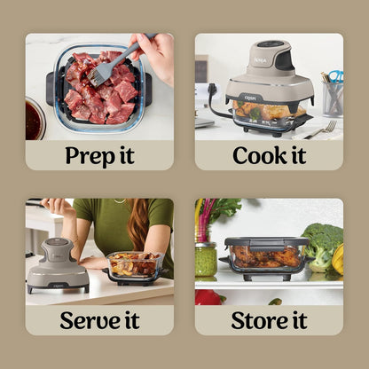 Ninja CRISPi Portable Air Fryer, 3.8L, 4-in-1: Air Fry, Roast, Keep Warm, Recrisp, Space Saving Compact Design