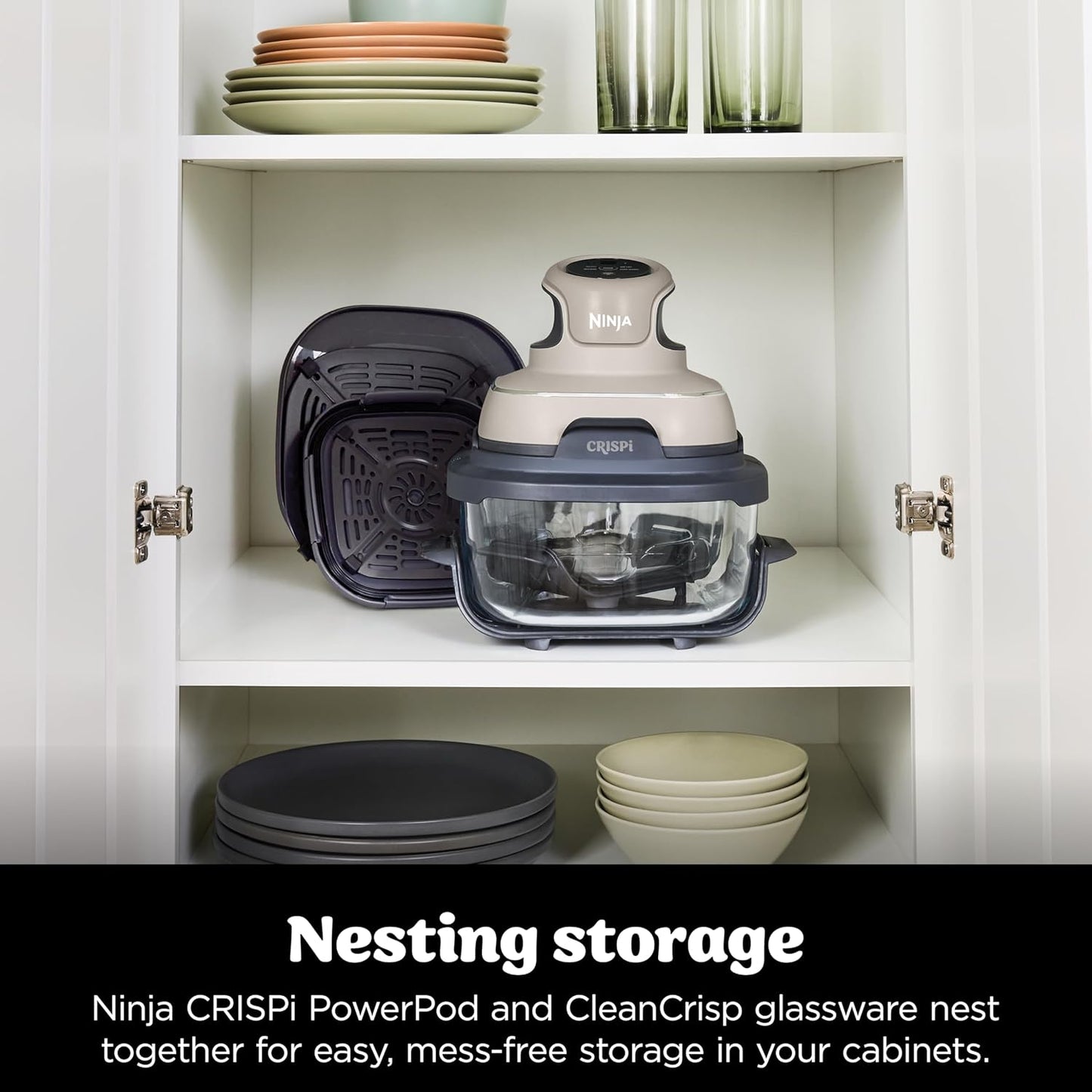 Ninja CRISPi Portable Air Fryer, 3.8L, 4-in-1: Air Fry, Roast, Keep Warm, Recrisp, Space Saving Compact Design