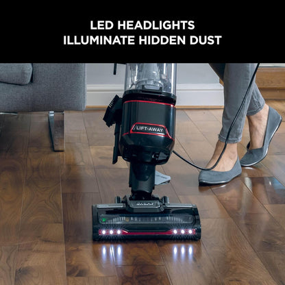 Shark Corded Upright Vacuum Cleaner 1.1L with Lift-Away Technology, Pet Model, LED Headlights, Anti-Allergen, 8m Cord, 750W, Pet, Crevice & Multi-Surface Tools, Red/Black, NV602UKT