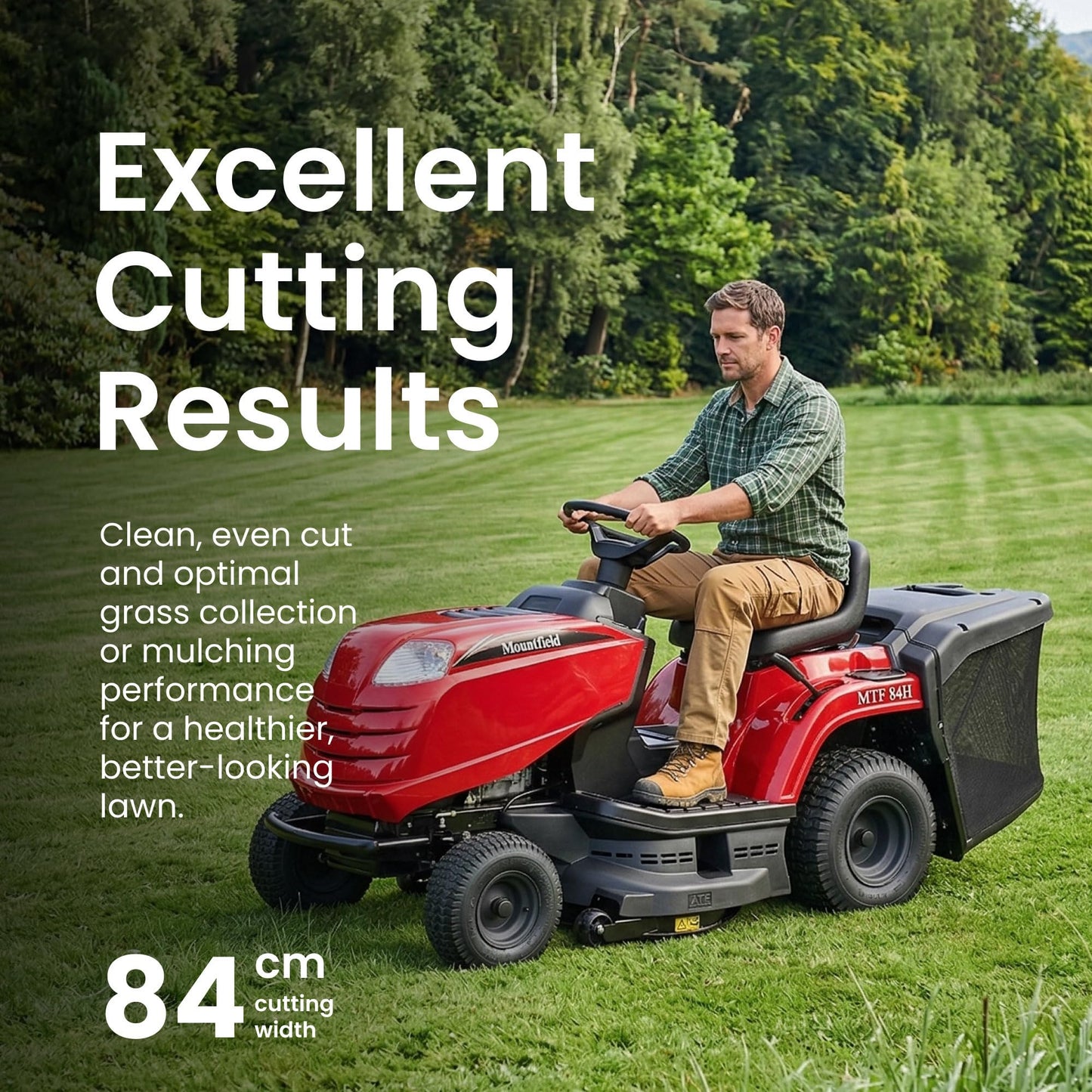 Mountfield Lawn Tractor MTF 84H a, 84 cm – Hydrostatic Transmission, 200 L Collector – Lawns up to 1.5 acres