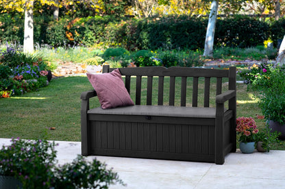 Keter Eden Bench 265L Outdoor Storage Box – Weatherproof Garden Bench, Lockable, Maintenance-Free, 2-Year Warranty