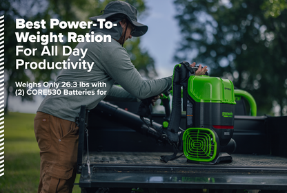 82V OPTIMUS 36N Dual-Port Backpack Blower with (2) 8Ah Batteries and Dual Port Charger | BB361-82DP